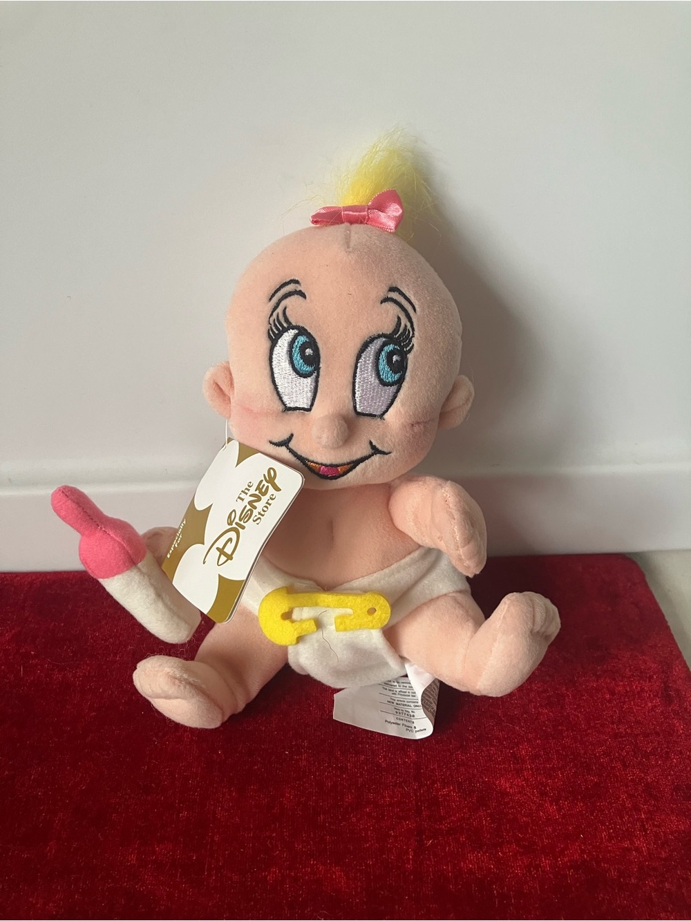 Disney Store Who Framed Roger Rabbit Baby Herman 6" Mini Bean Bag Plush.